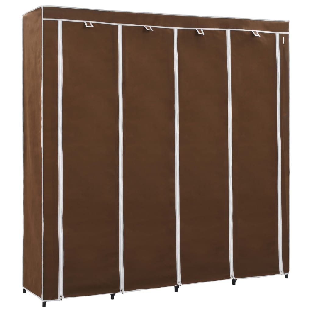 Wardrobe with 4 Compartments Brown 175x45x170 cm