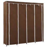 Wardrobe with 4 Compartments Brown 175x45x170 cm