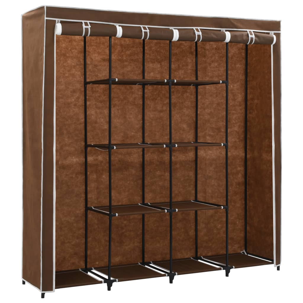 Wardrobe with 4 Compartments Brown 175x45x170 cm