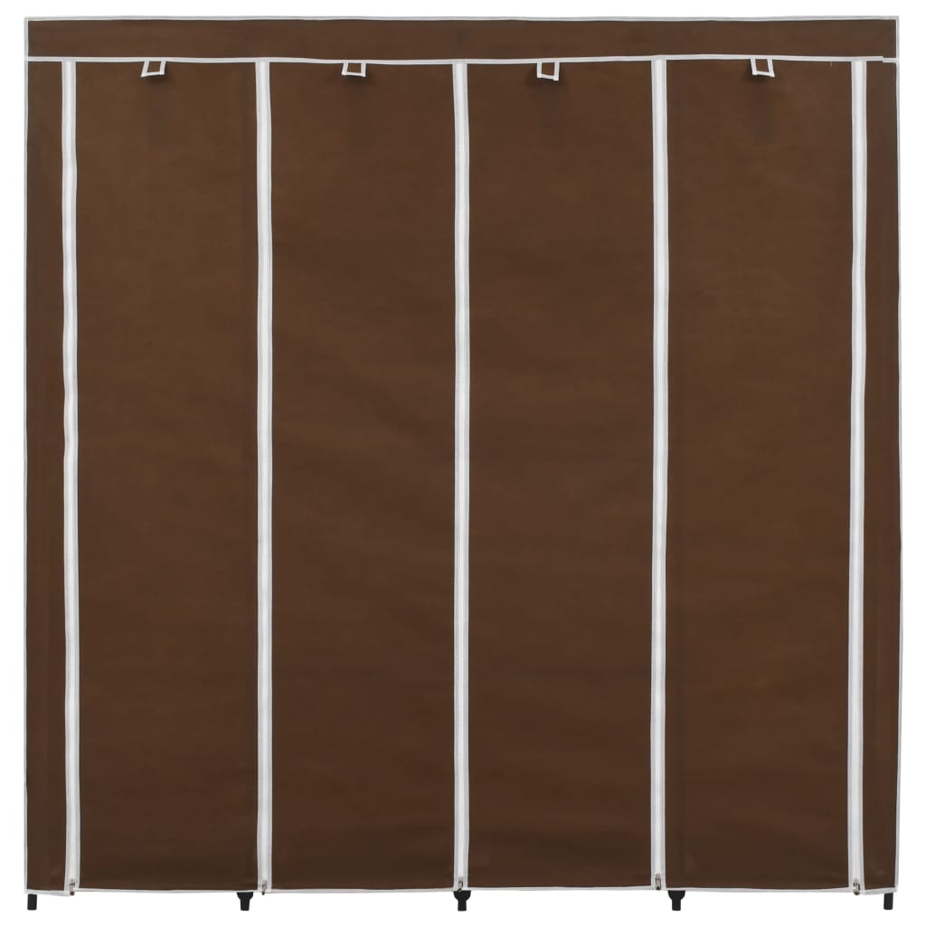 Wardrobe with 4 Compartments Brown 175x45x170 cm