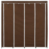 Wardrobe with 4 Compartments Brown 175x45x170 cm