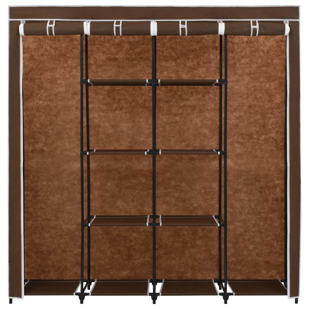 Wardrobe with 4 Compartments Brown 175x45x170 cm