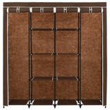 Wardrobe with 4 Compartments Brown 175x45x170 cm