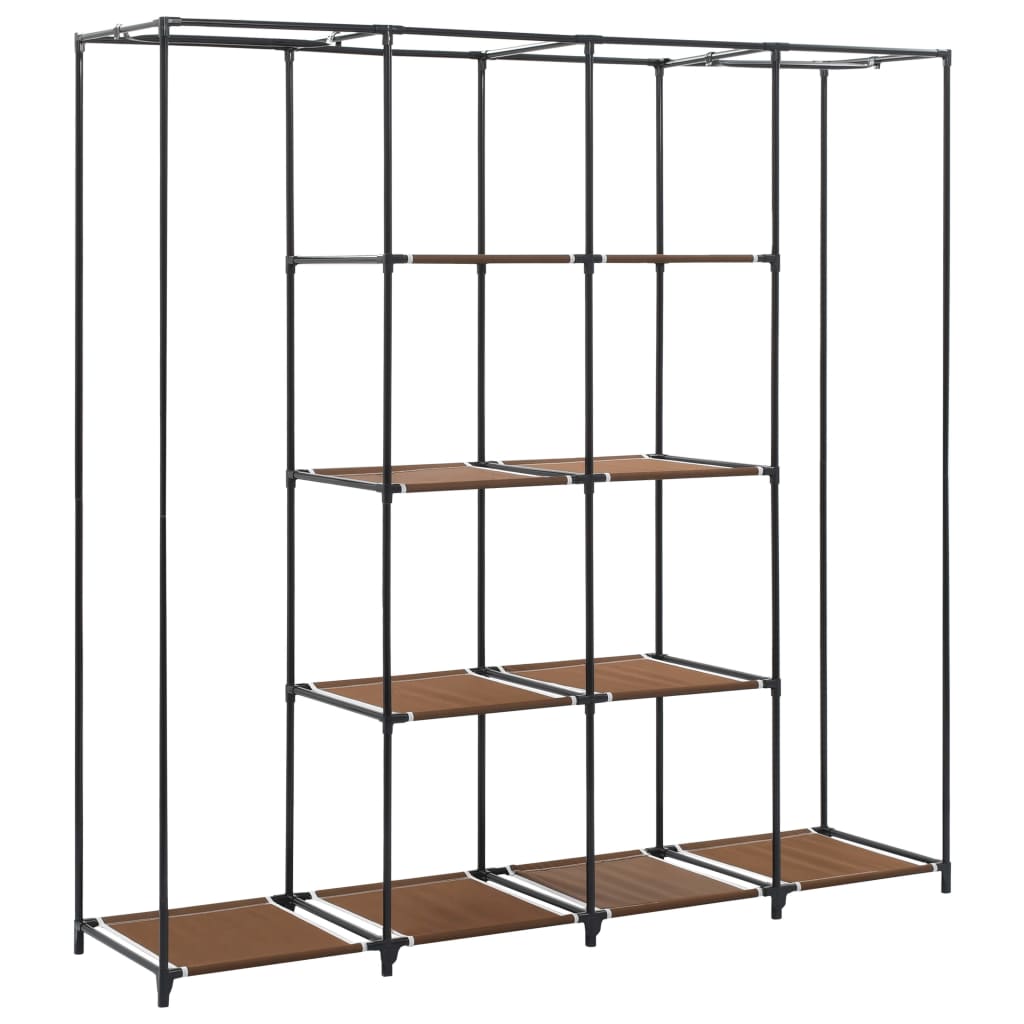 Wardrobe with 4 Compartments Brown 175x45x170 cm