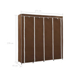 Wardrobe with 4 Compartments Brown 175x45x170 cm