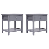 Nightstands 2 pcs Grey 40x29x42 cm Paulownia Wood
