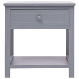 Nightstands 2 pcs Grey 40x29x42 cm Paulownia Wood