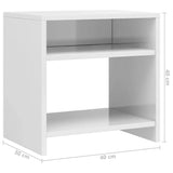 Bedside Cabinets 2 pcs High Gloss White 40x30x40 cm Engineered Wood