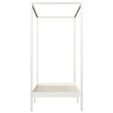 Canopy Bed Frame without Mattress White Solid Wood 100x200 cm