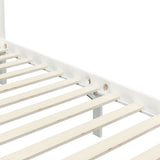 Canopy Bed Frame without Mattress White Solid Wood 100x200 cm