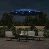 Cantilever Garden Parasol with LED Lights and Steel Pole 300 cm Azure