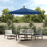 Cantilever Garden Parasol with LED Lights and Steel Pole 300 cm Azure