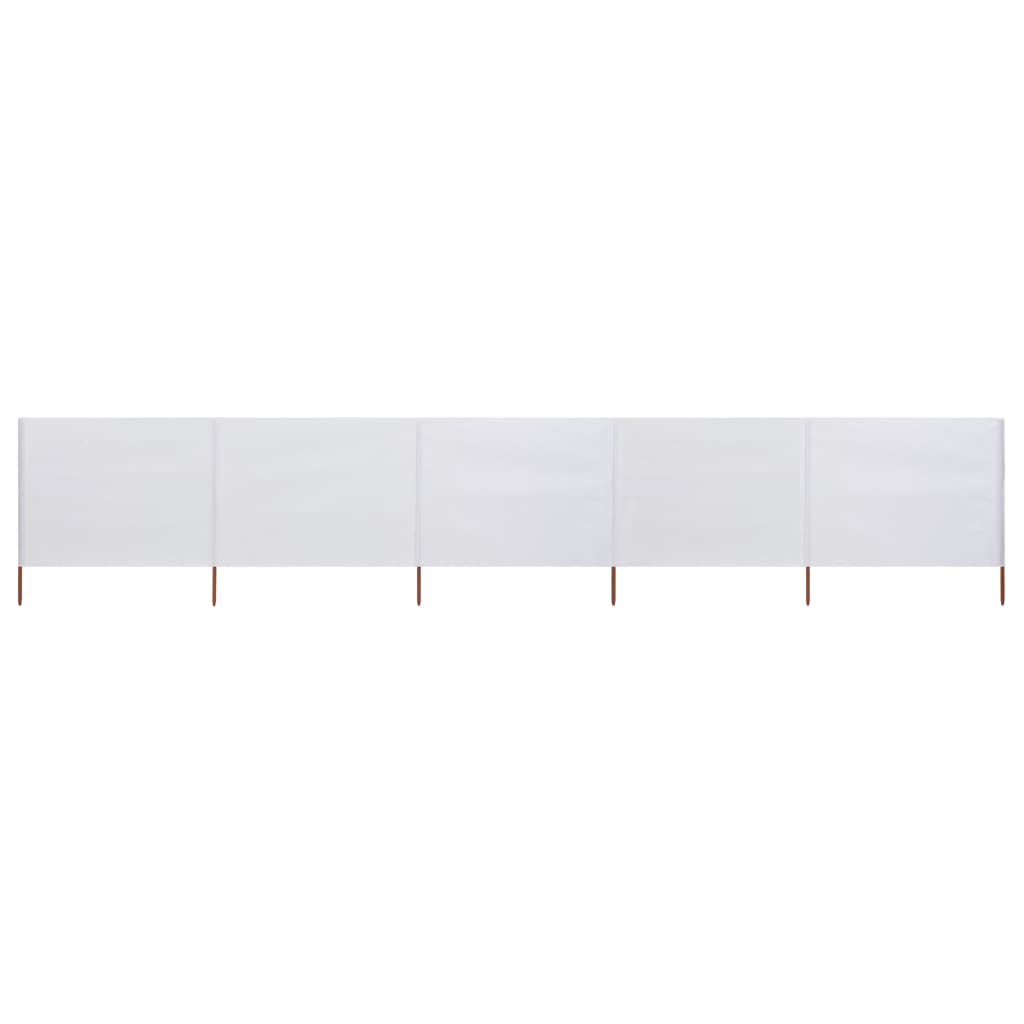 5-panel Wind Screen Fabric 600x80 cm Sand White