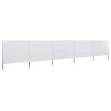5-panel Wind Screen Fabric 600x80 cm Sand White