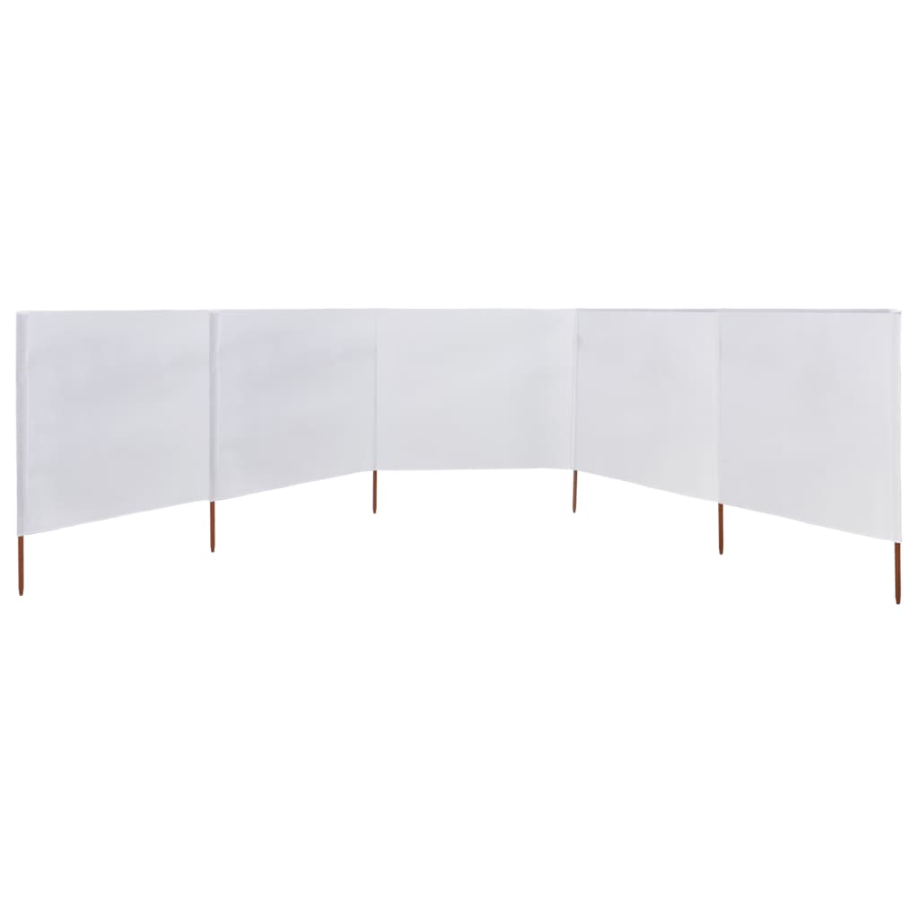5-panel Wind Screen Fabric 600x80 cm Sand White