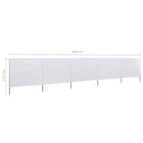5-panel Wind Screen Fabric 600x80 cm Sand White