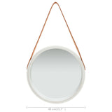Wall Mirror with Strap 40 cm Silver