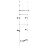 Telescopic Wardrobe System with Rods and Shelf Aluminium