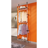 Telescopic Wardrobe System with Rods and Shelf Aluminium