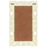 Hand Carved Mirror White 80x50 cm Solid Mango Wood
