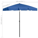 Beach Parasol Azure Blue 180x120 cm