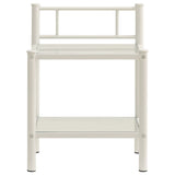 Bedside Cabinet White&Transparent 45x34.5x60.5 cm Metal & Glass