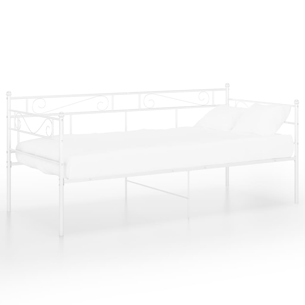 Sofa Bed Frame without Mattress White Metal 90x200 cm