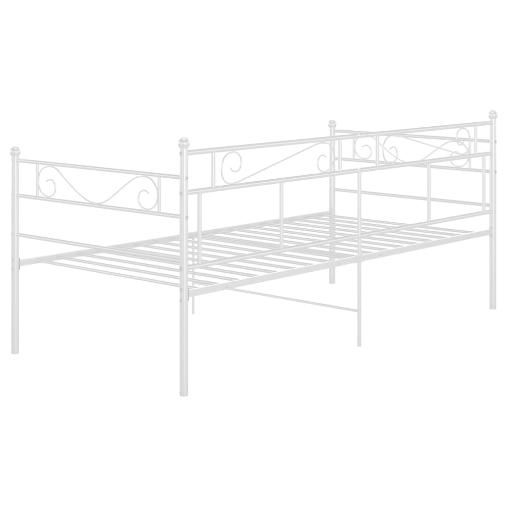 Sofa Bed Frame without Mattress White Metal 90x200 cm