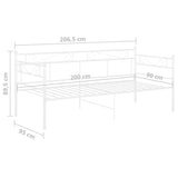 Sofa Bed Frame without Mattress White Metal 90x200 cm