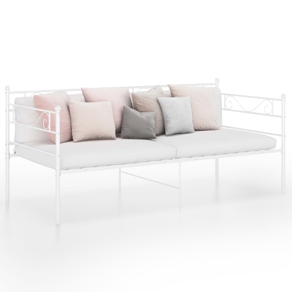 Sofa Bed Frame without Mattress White Metal 90x200 cm