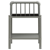 Bedside Cabinets 2 pcs Grey and Black Metal and Glass