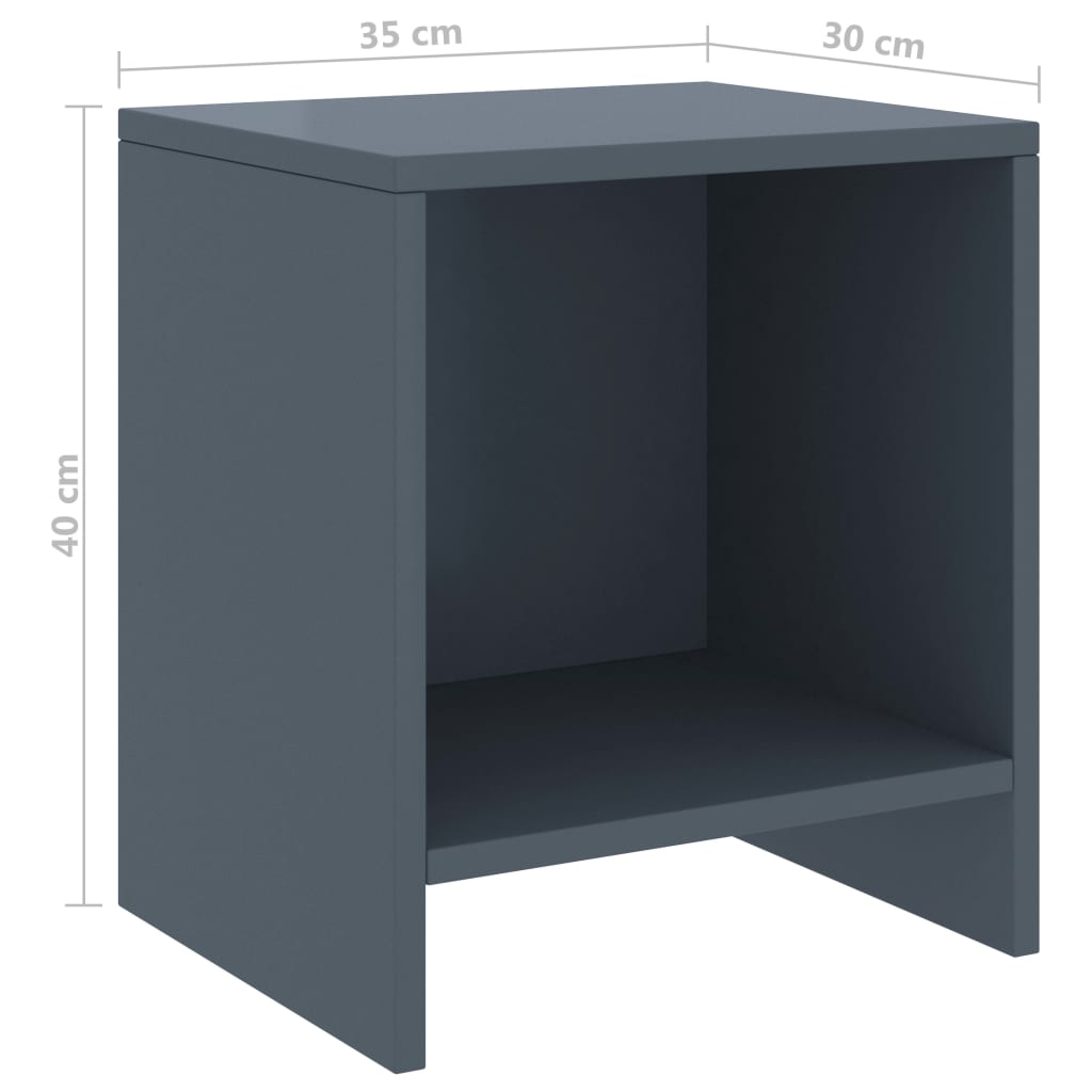 Bedside Cabinet Light Grey 35x30x40 cm Solid Pinewood
