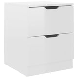Bedside Cabinets 2 pcs High Gloss White 40x40x50 cm Engineered Wood