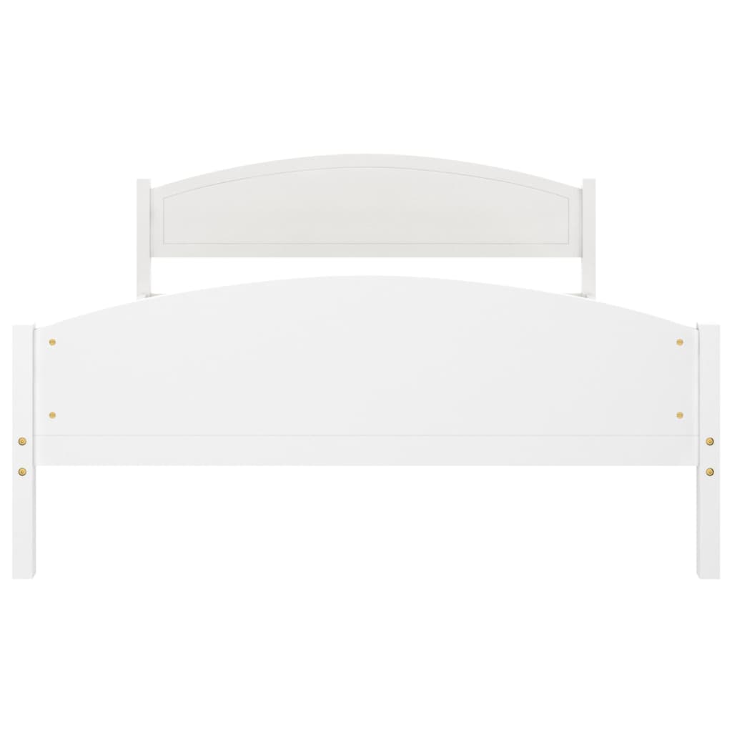 Bed Frame without Mattress White Solid Pine Wood 140x200cm