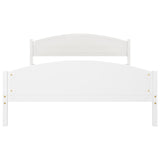 Bed Frame without Mattress White Solid Pine Wood 140x200cm