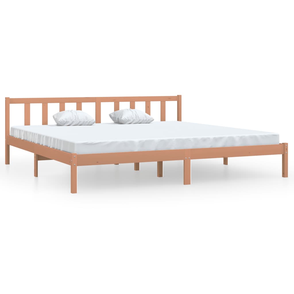 810105 vidaXL Bed Frame without Mattress Honey Brown Solid Wood 200x200 cm