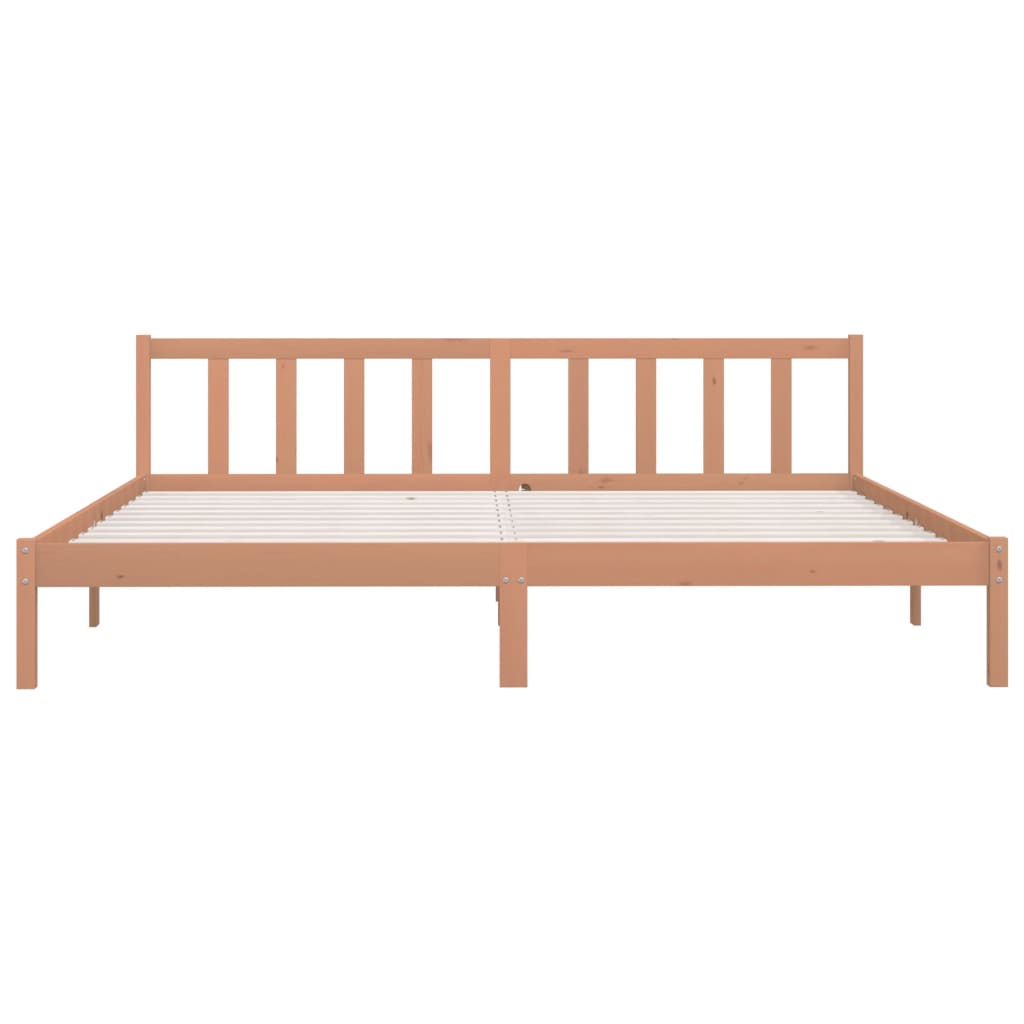 810105 vidaXL Bed Frame without Mattress Honey Brown Solid Wood 200x200 cm