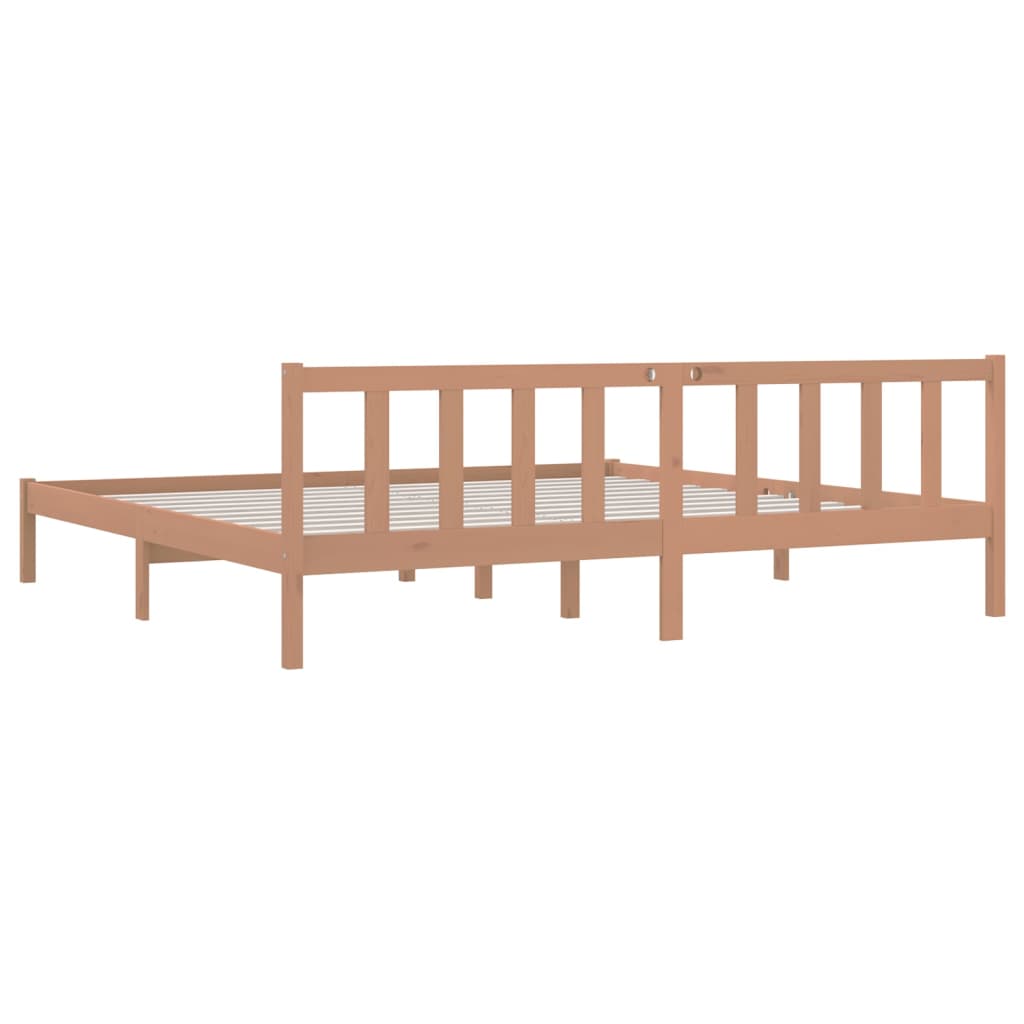 810105 vidaXL Bed Frame without Mattress Honey Brown Solid Wood 200x200 cm