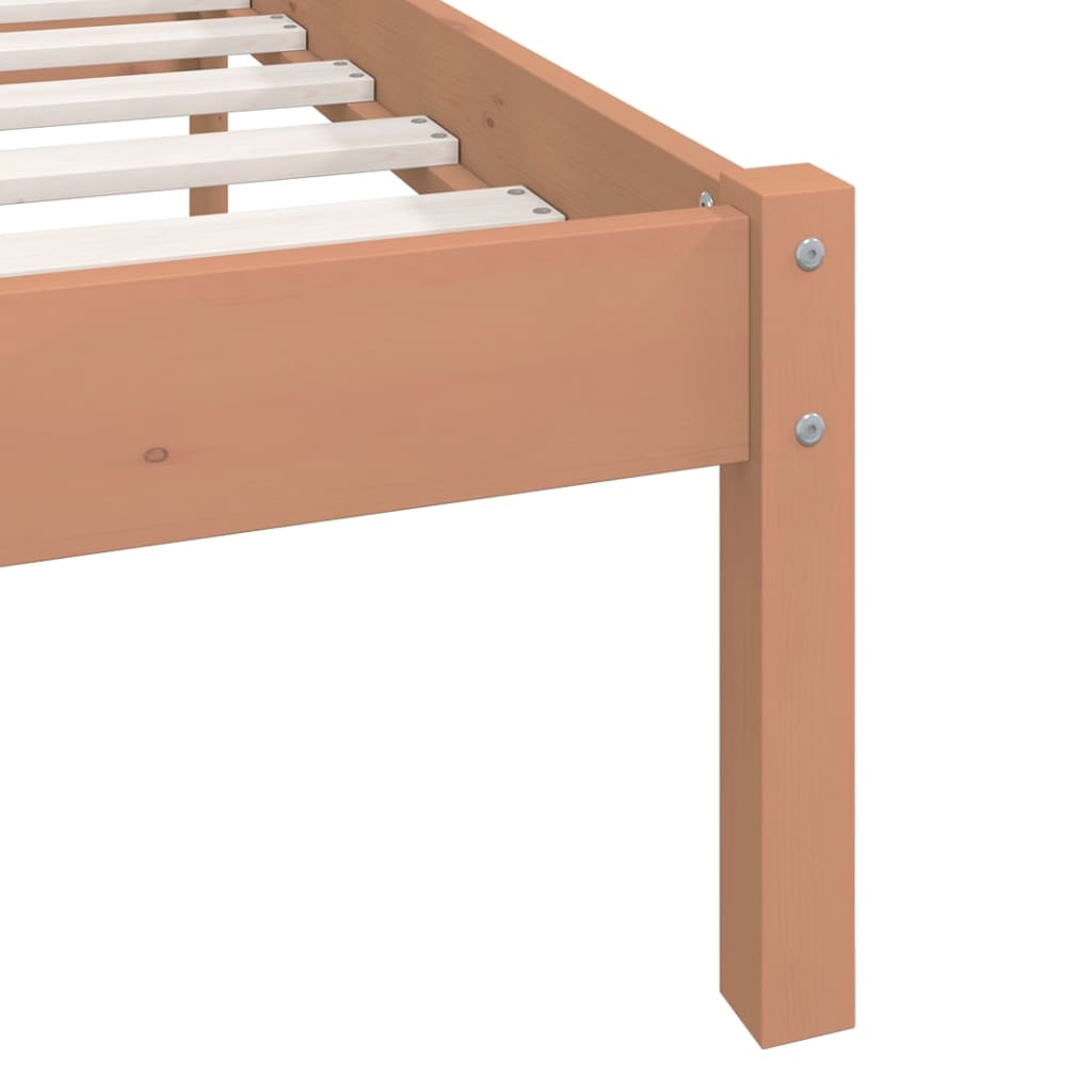 810105 vidaXL Bed Frame without Mattress Honey Brown Solid Wood 200x200 cm