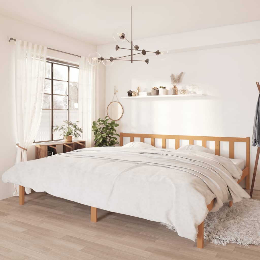 810105 vidaXL Bed Frame without Mattress Honey Brown Solid Wood 200x200 cm