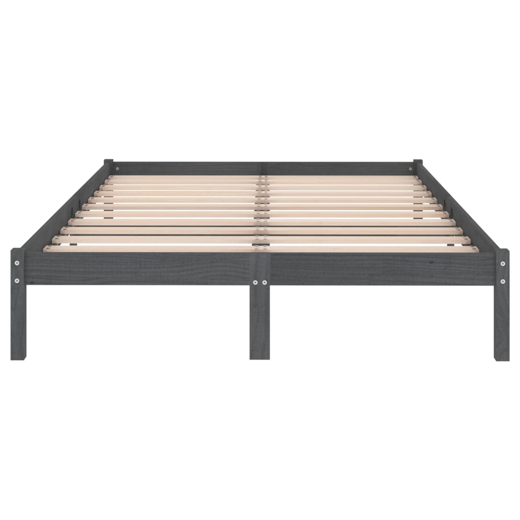 810039 vidaXL Bed Frame without Mattress Grey Solid Wood 200x200 cm