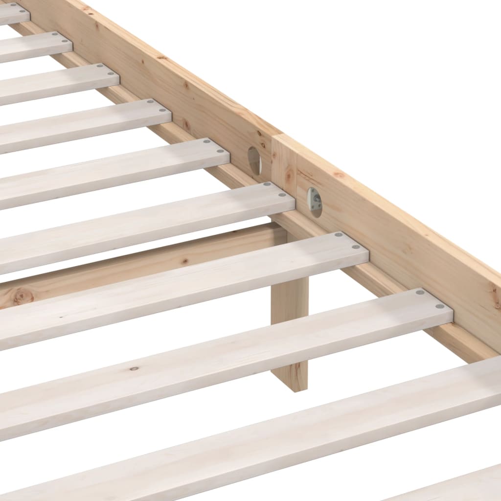 Bed Frame without Mattress Solid Wood Pine Double