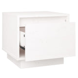 Bedside Cabinet White 35x34x32 cm Solid Wood Pine