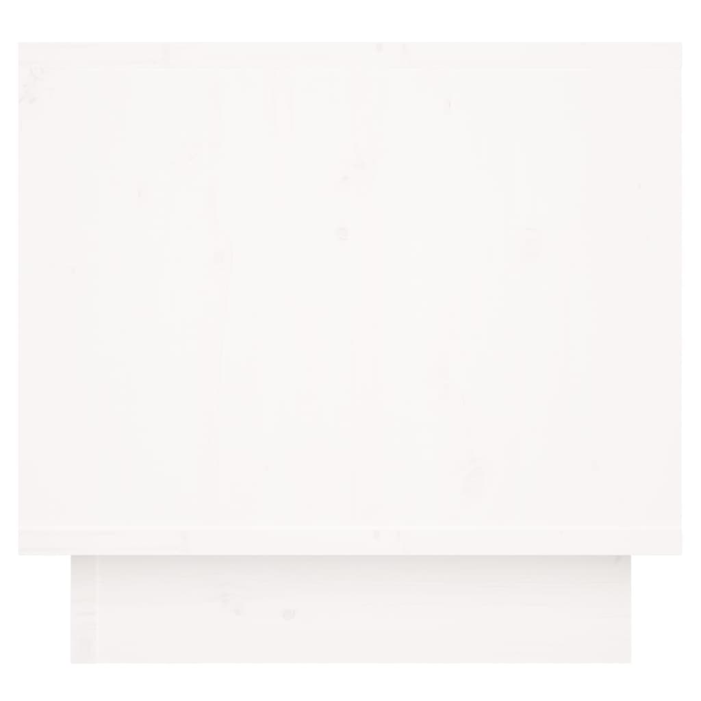 Bedside Cabinet White 35x34x32 cm Solid Wood Pine