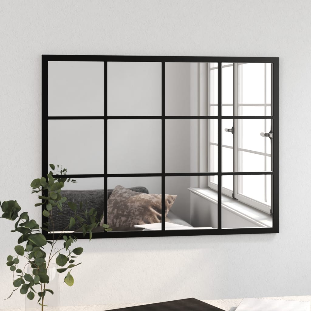 LaKaza Wall Mirror Black 80x60 cm Metal