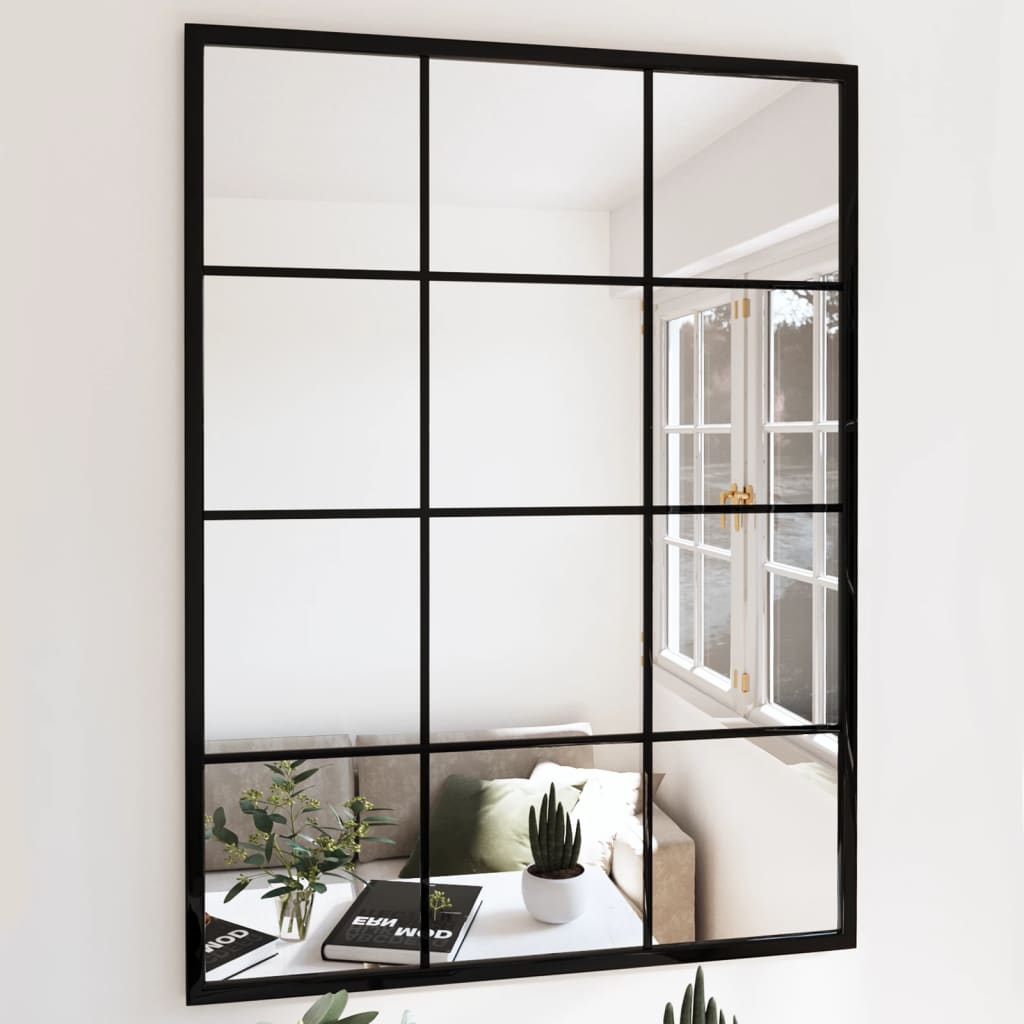 LaKaza Wall Mirror Black 80x60 cm Metal