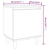 Bed Cabinet with Solid Wood Legs Smoked Oak 40x30x50 cm