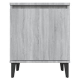 Bed Cabinets with Metal Legs Grey Sonoma 40x30x50 cm