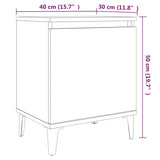 Bed Cabinets with Metal Legs Grey Sonoma 40x30x50 cm