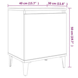 Bed Cabinet with Metal Legs Brown Oak 40x30x50 cm